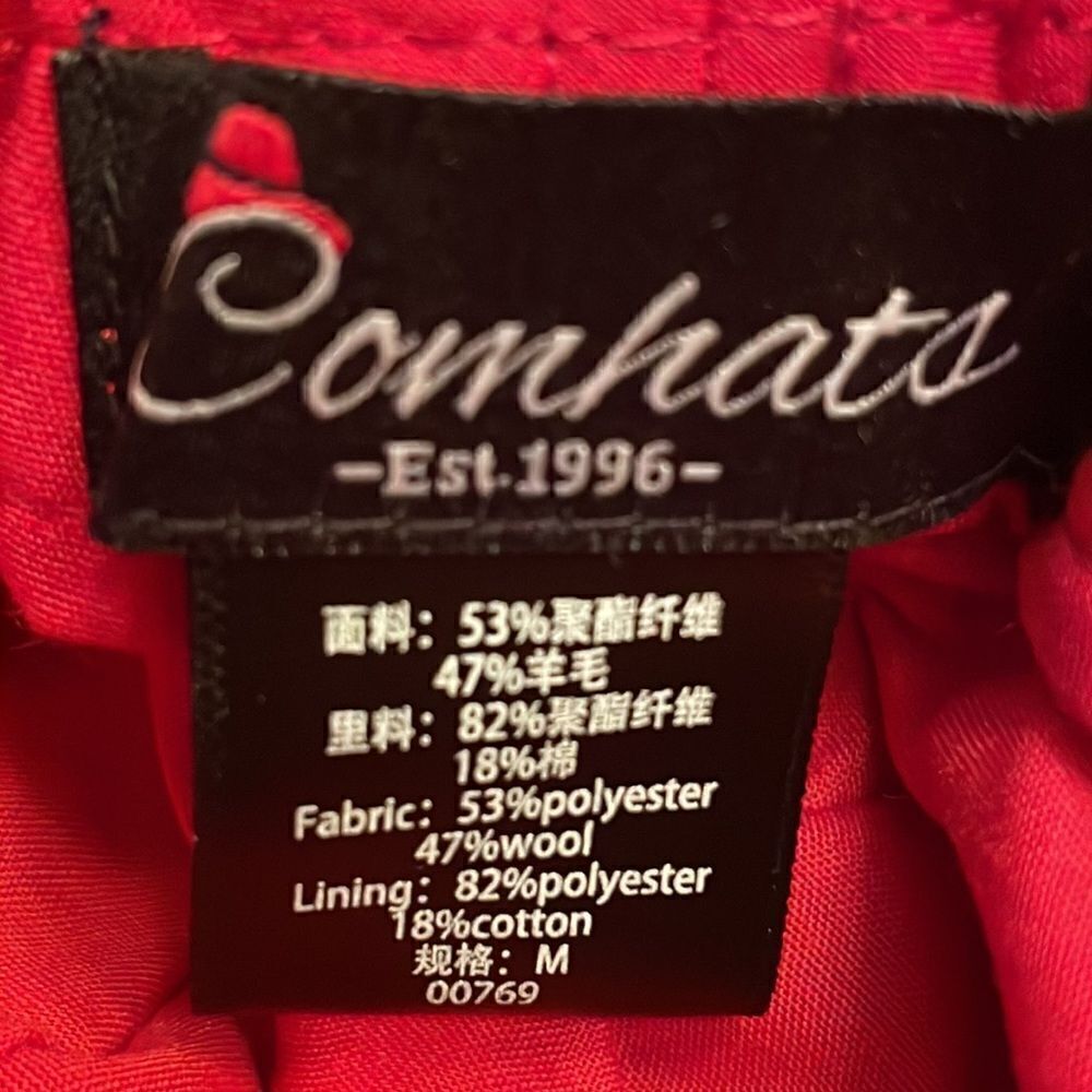 Red Cloche Wool Hat By Comhats - Picture 3 of 5